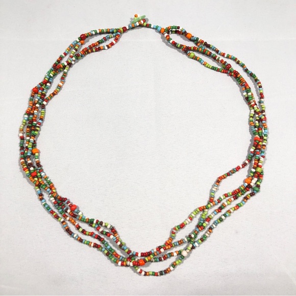 NECKLACE - MULTI-COLORED MINI BEADS with 4 strands. - Picture 8 of 8
